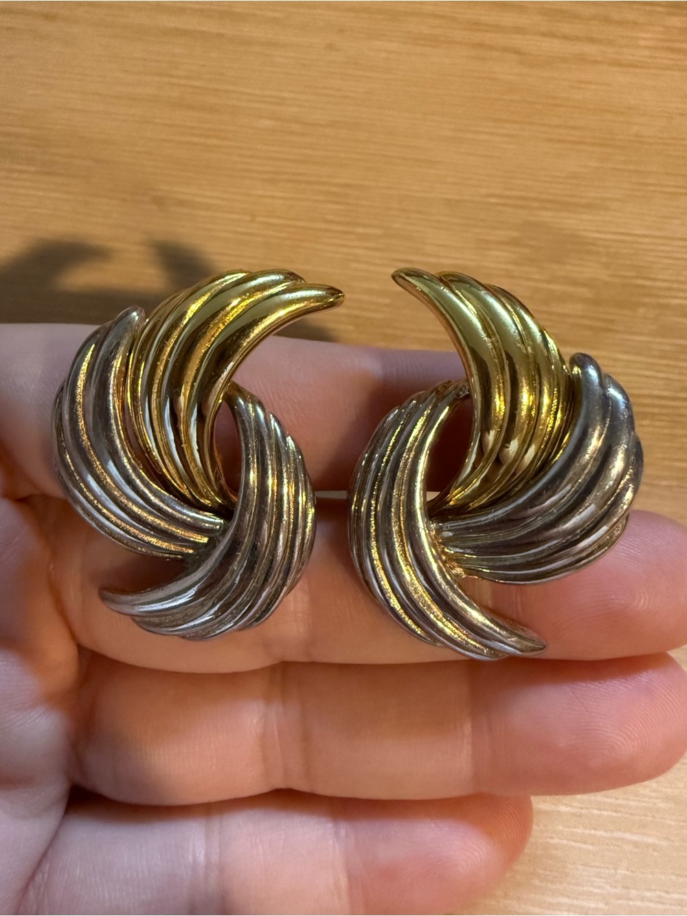 Vintage Premier Designs Two Tone Pierced Earrings